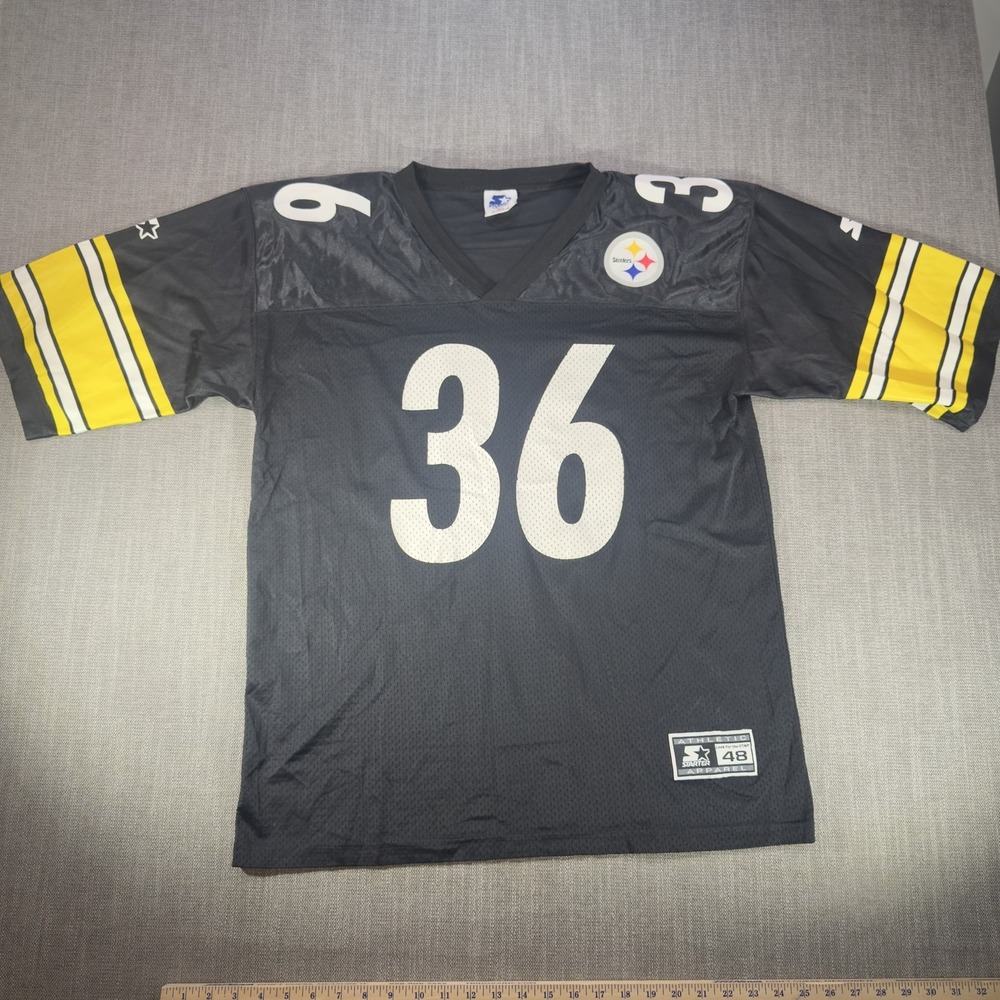 Vintage Pittsburgh Steelers Jersey Mens 48 Black NFL Football Bettis 36 Starter